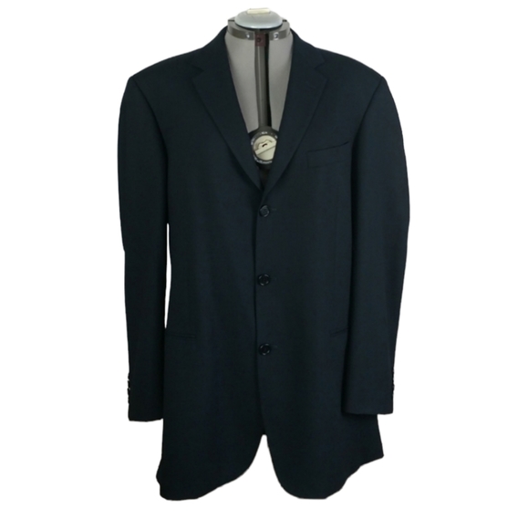 Hugo Boss navy blue wool blazer sport coat 44L - Picture 1 of 9